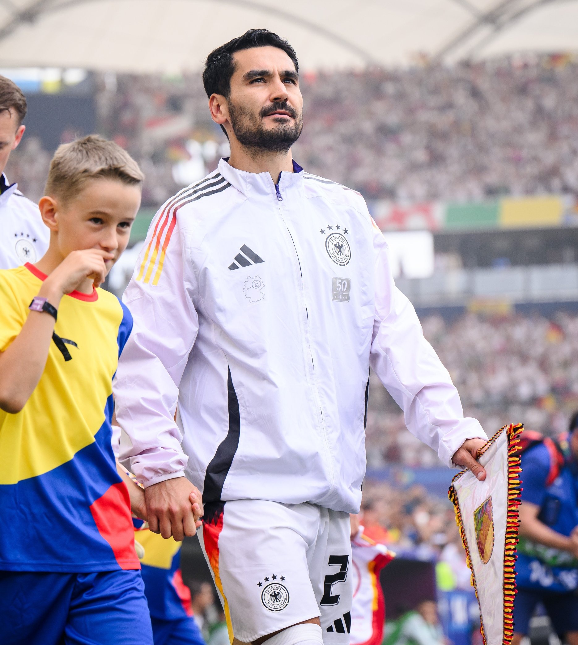 Gundogan trong trận thua Tây Ban Nha 1-2 ở tứ kết Euro 2024 - trận cuối cùng của anh trong màu áo tuyển Đức. Ảnh: X / @IlkayGuendogan